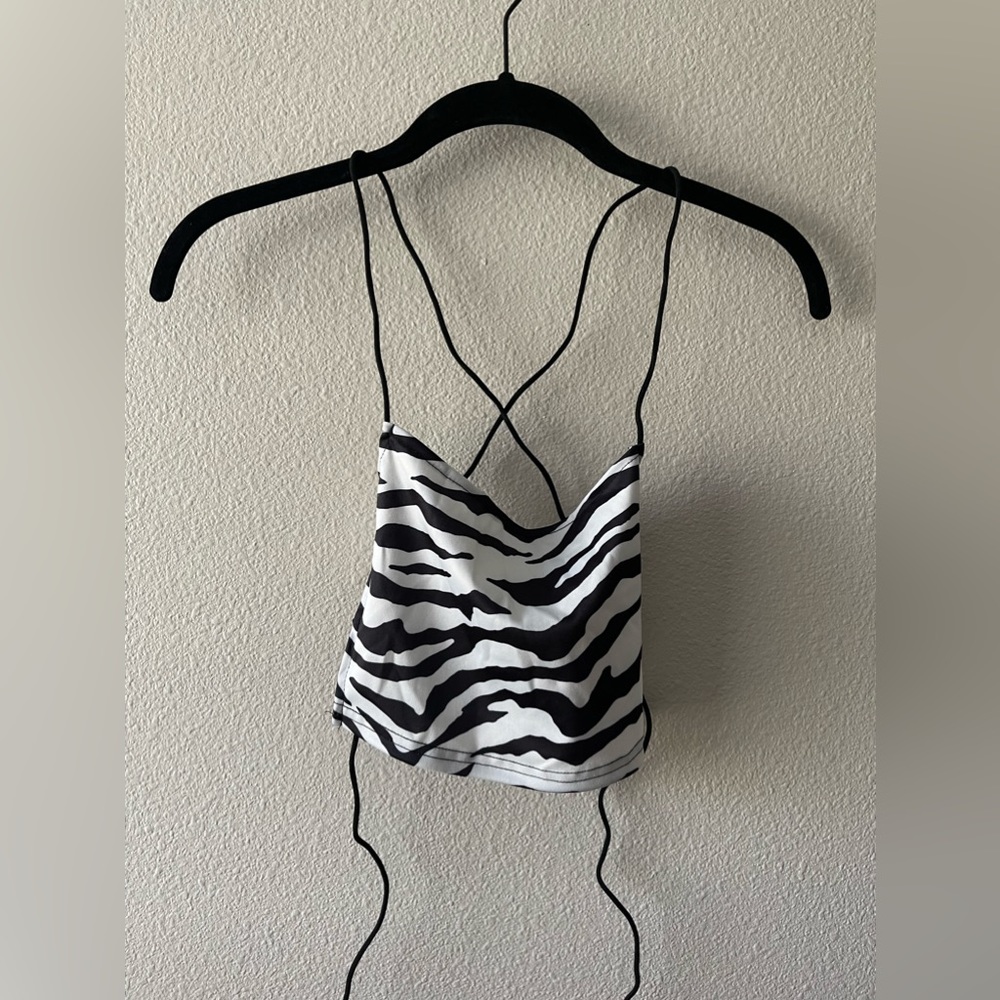 Zebra Tied Crop Top